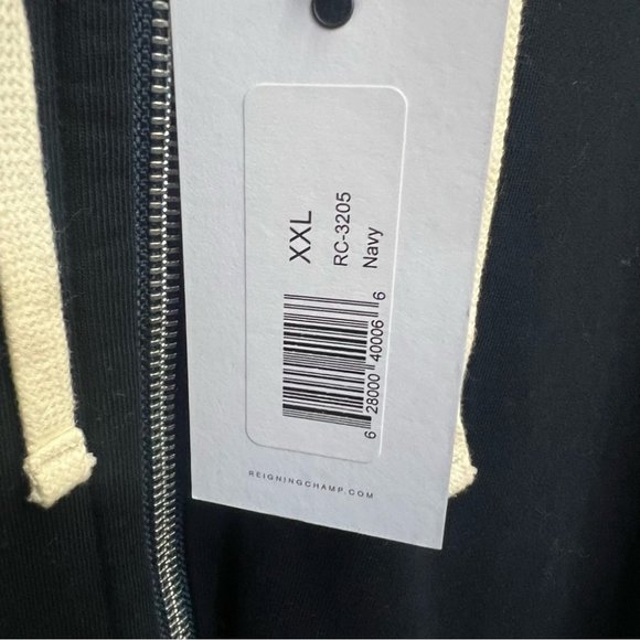 NWT Reigning Champ Midweight Terry Full Zip Hoodie - Navy XXL - Picture 7 of 12